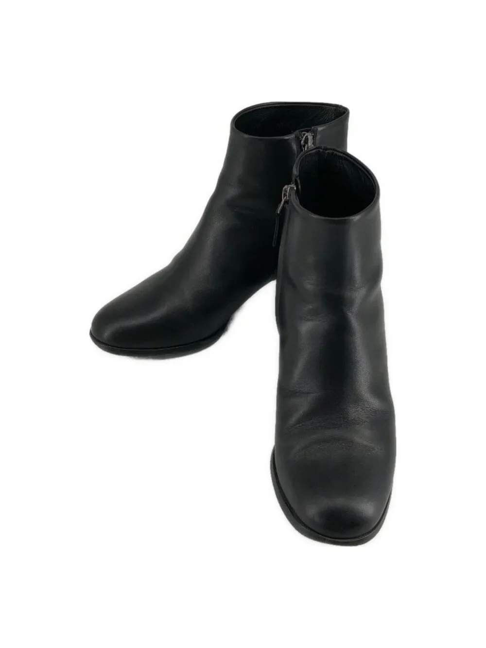Chanel Leather CC Logo Ankle Boots 37C Black